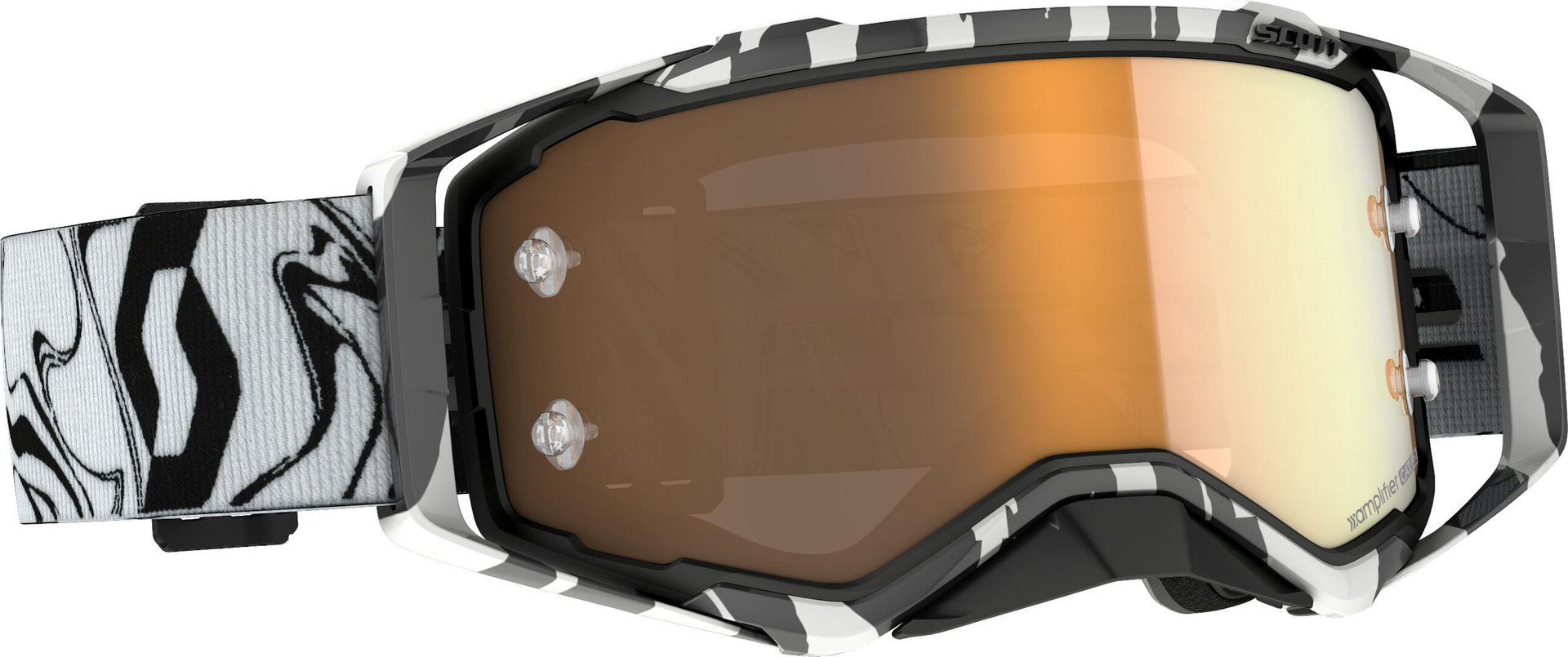 Scott Prospect Amplifier black/white Motocross Goggles, gold, gold, Size One Size