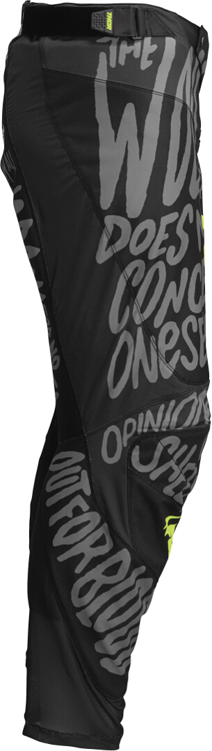 Side view of Thor Pulse Counting Sheep Motocross Pants, grey-green, Size 30 for Men