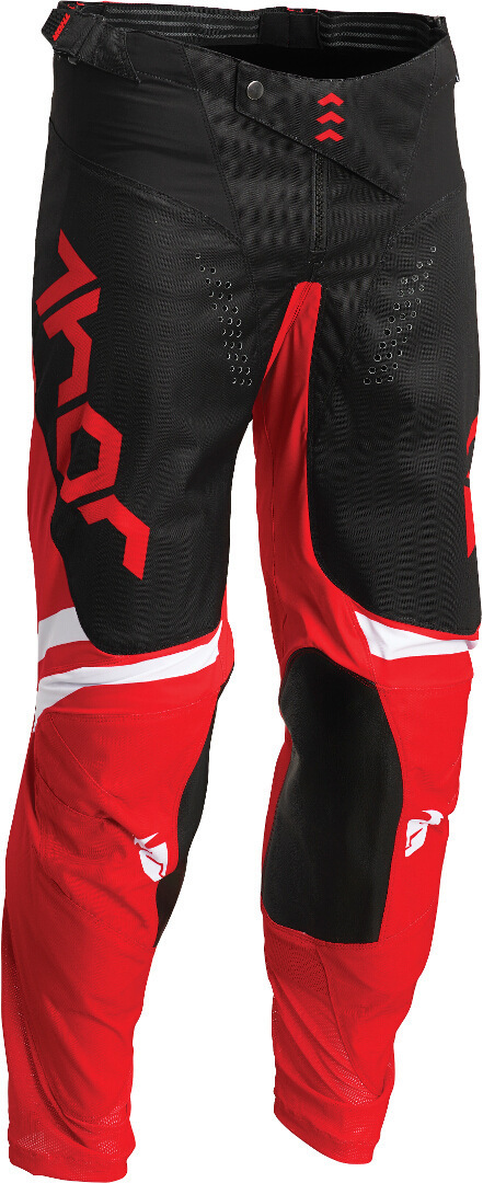 Thor Pulse Cube Motocross Pants, white-red, Size 28, white-red, Size 28