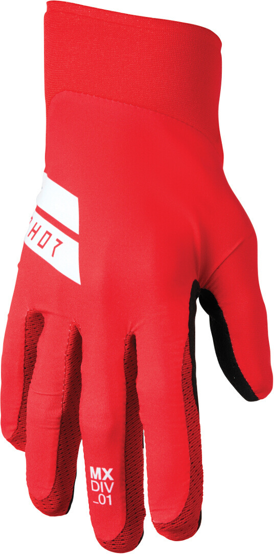 Thor Agile Hero Motorcross handschoenen, wit-rood, afmeting M