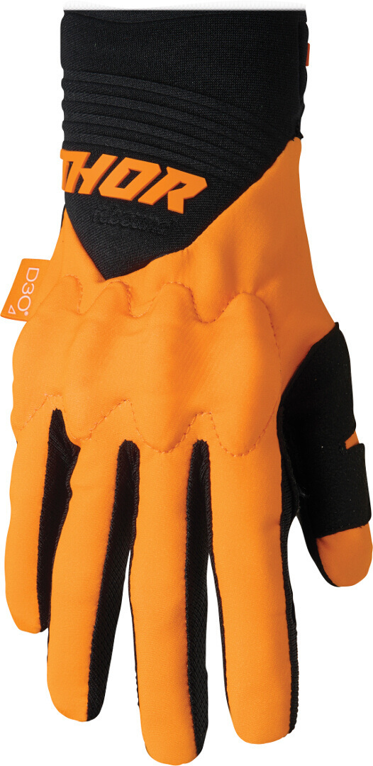 Thor Rebound D3O Motocross Gloves, black-orange, Size XS, black-orange, Size XS