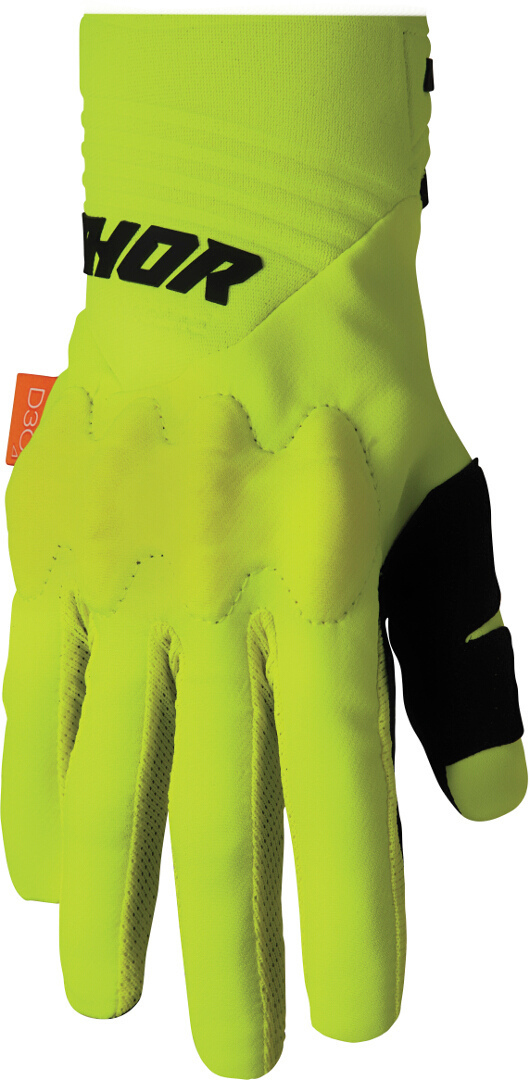 Thor Rebound D3O Motocross Gloves, black-green, Size XS, black-green, Size XS