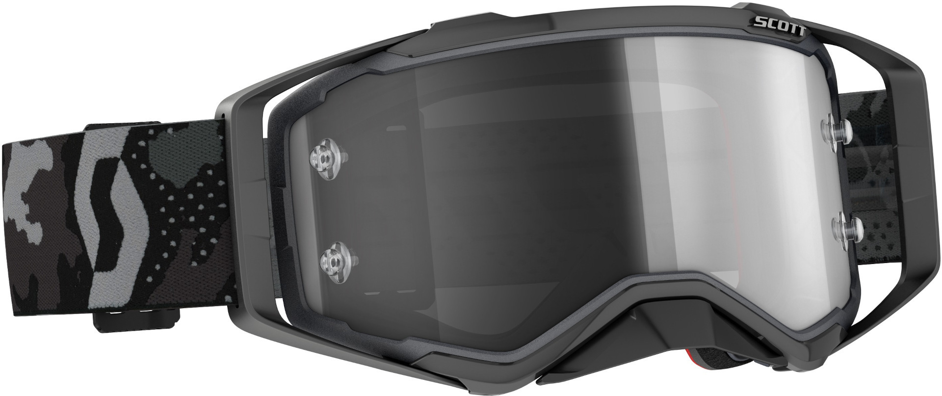 Scott Prospect Sand Dust LS dunkelgrau/schwarz Motocross Goggles, black-grey, black-grey, Size One Size