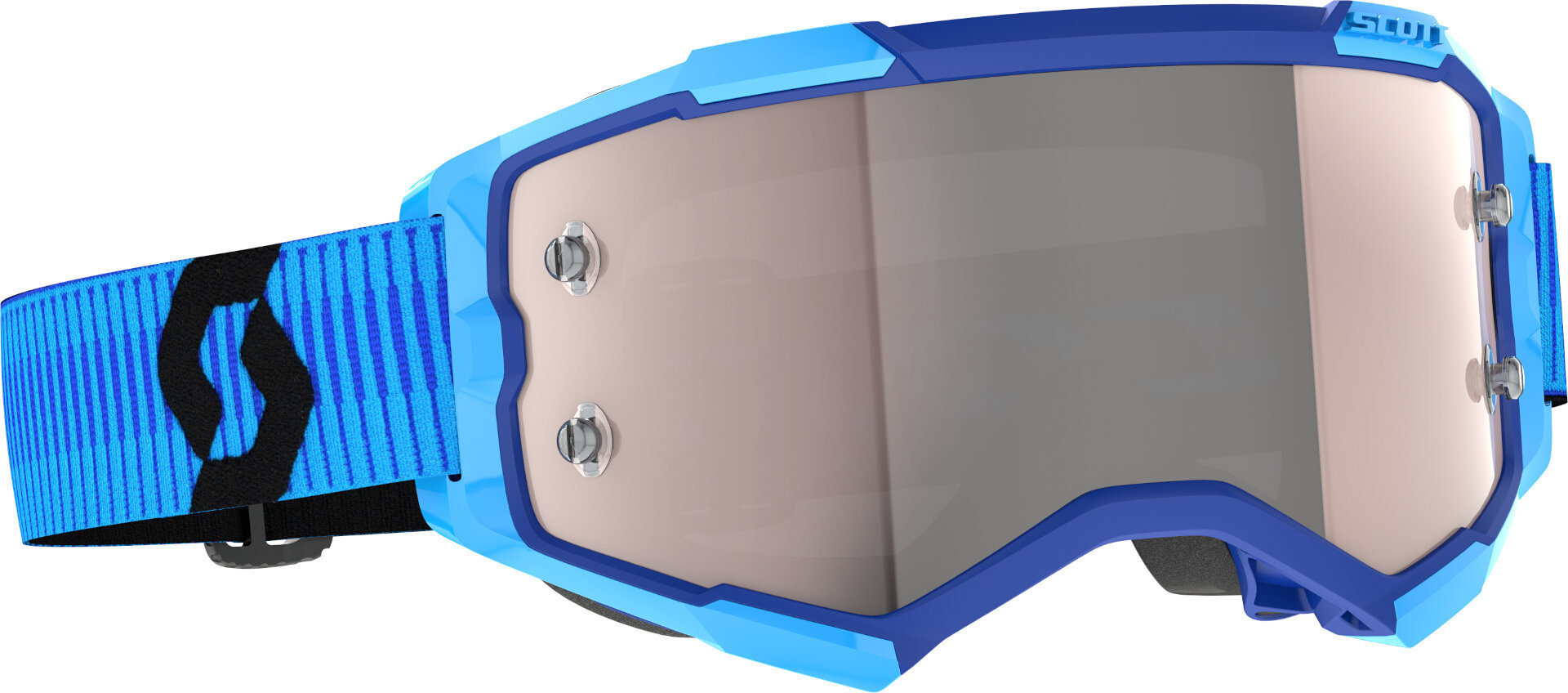 Scott Men's Black Blue Fury Chrome Motocross Goggles, Black-Blue For