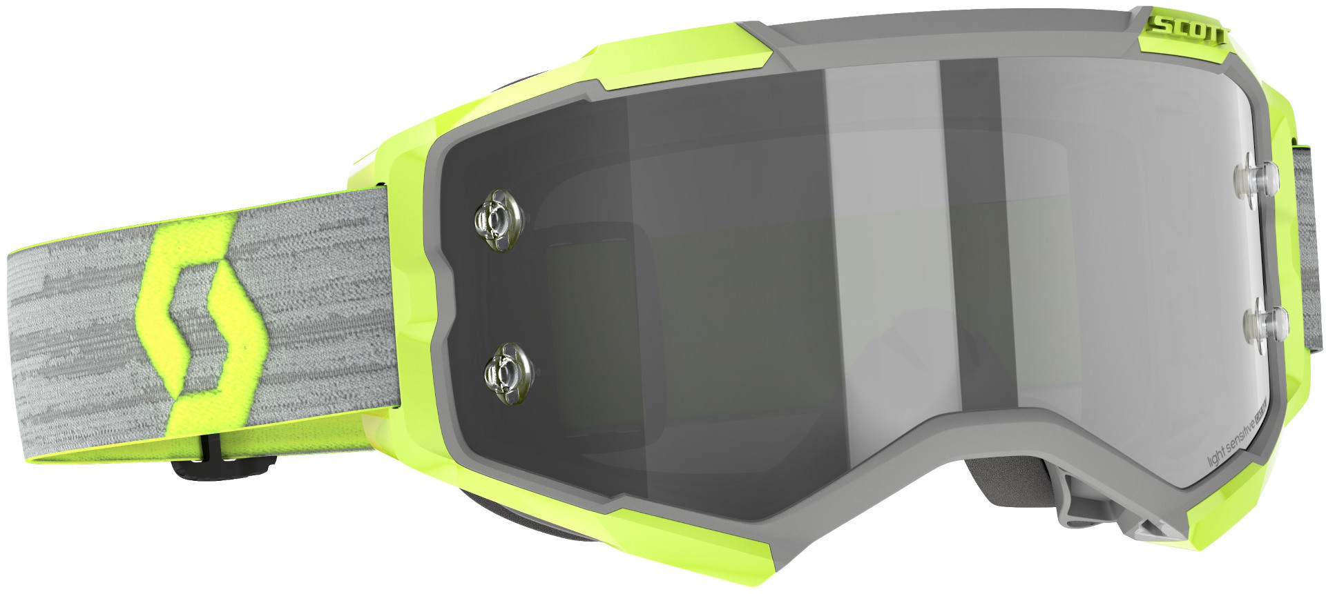 Scott Fury LS grey/yellow Motocross Goggles, grey-yellow, grey-yellow, Size One Size