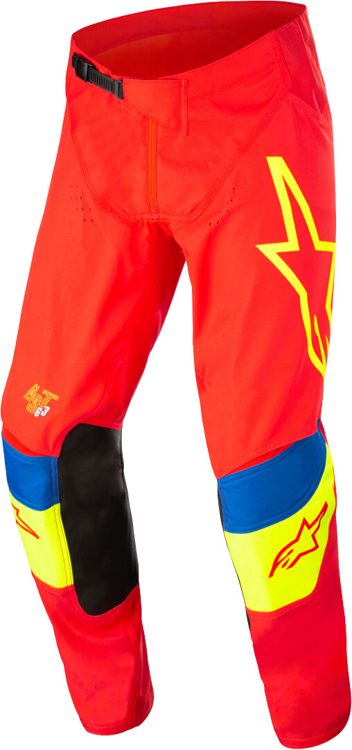 Image of Alpinestars Techstar Quadro Pantaloni Motocross, rosso-giallo, dimensione 28