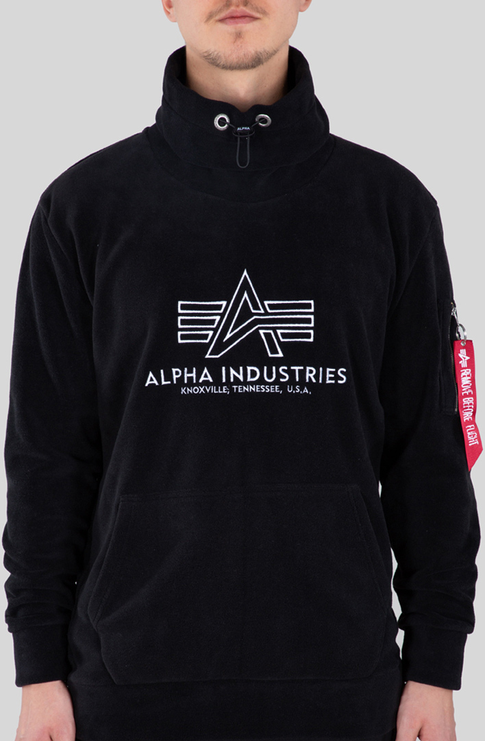 Alpha Industries Turtle-Neck Polar Fleece Pullover, svart, storlek S