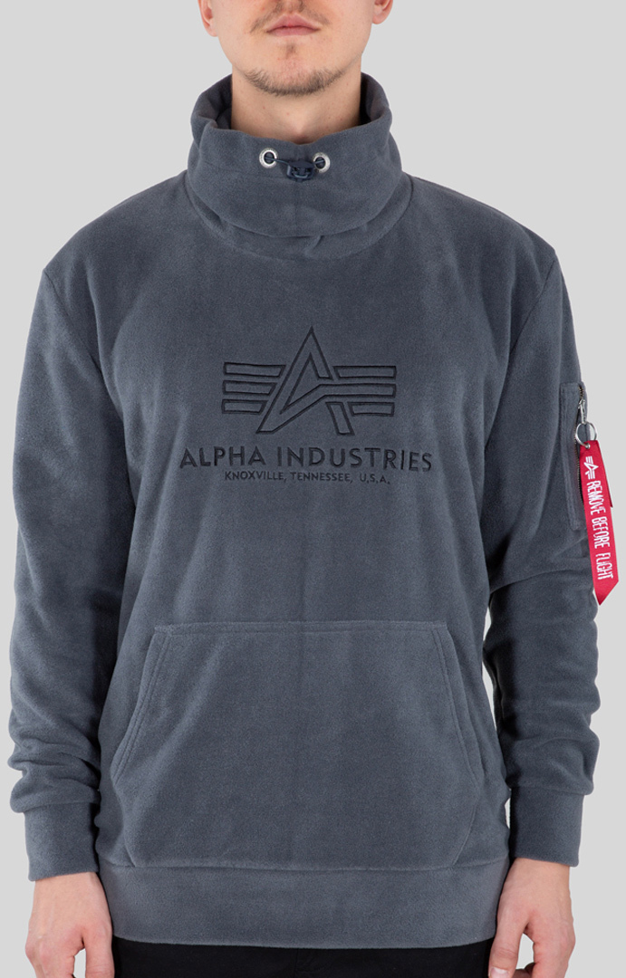 Image of Alpha Industries Turtle-Neck Polar Fleece Pullover, grigio, dimensione 2XL