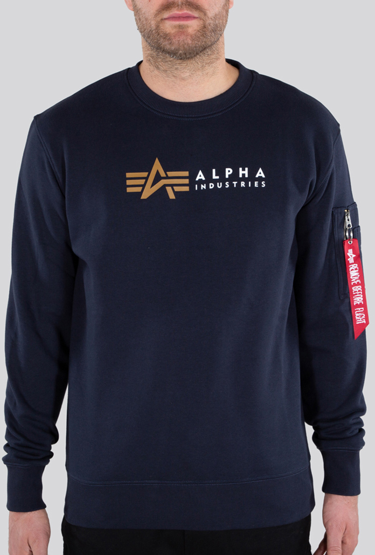 Image of Alpha Industries Label Pullover, blu, dimensione S