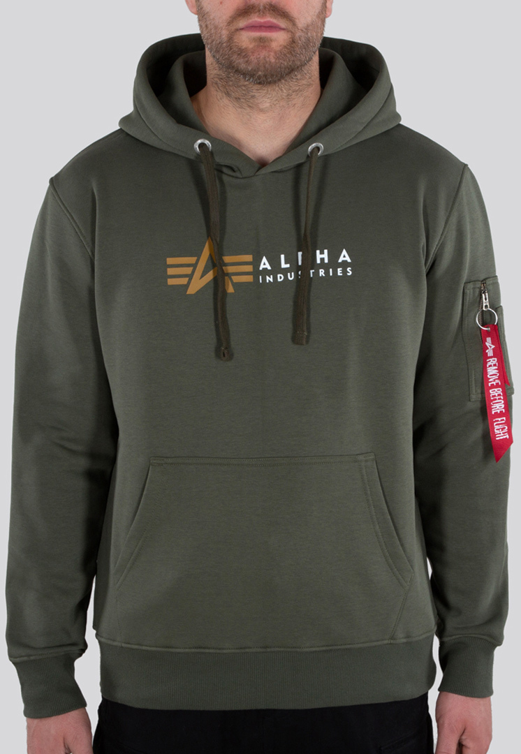 Image of Alpha Industries Label Felpa, verde, dimensione L