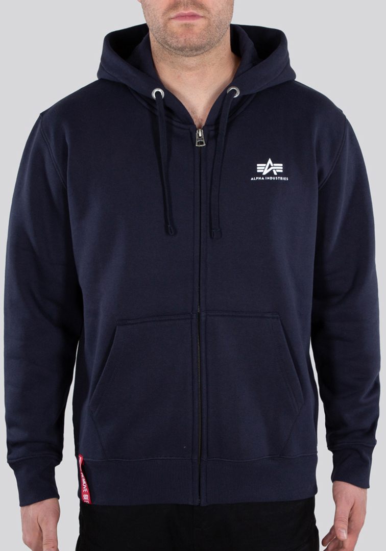 Alpha Industries Basic Sweat à capuche Zip, bleu, taille S pour Hommes