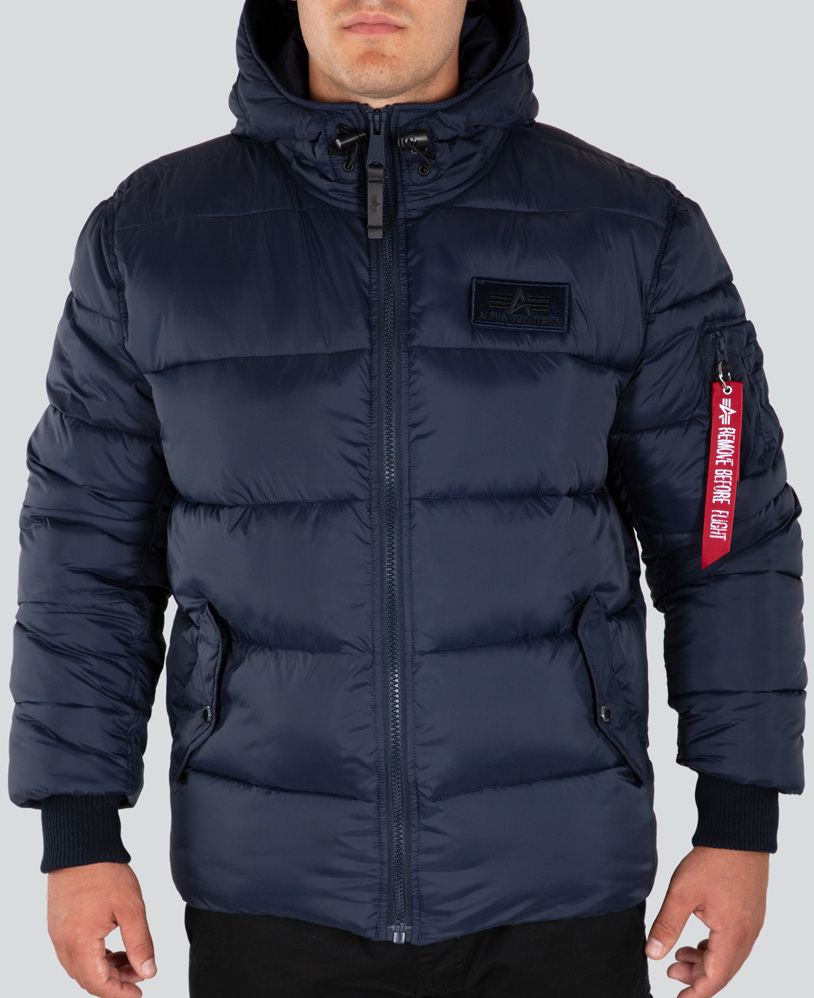 Alpha Industries Hooded Puffer Alpha FD Jacka, blå, storlek S