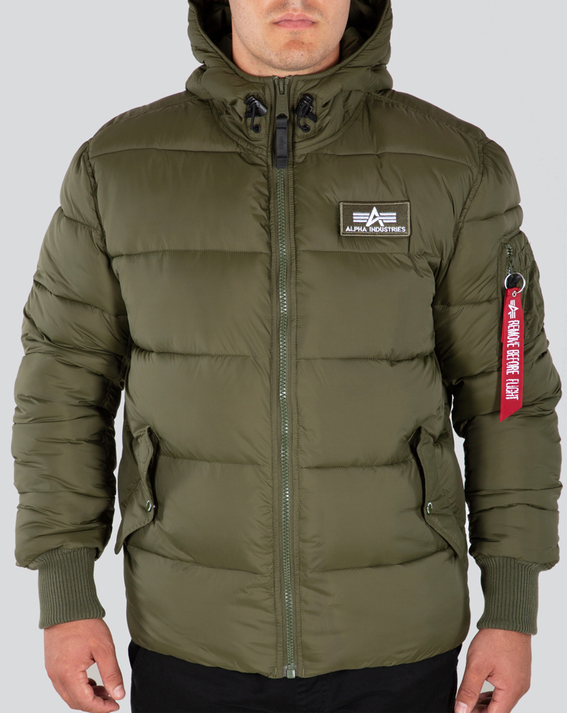 Image of Alpha Industries Hooded Puffer Alpha FD Giacca, verde, dimensione 2XL