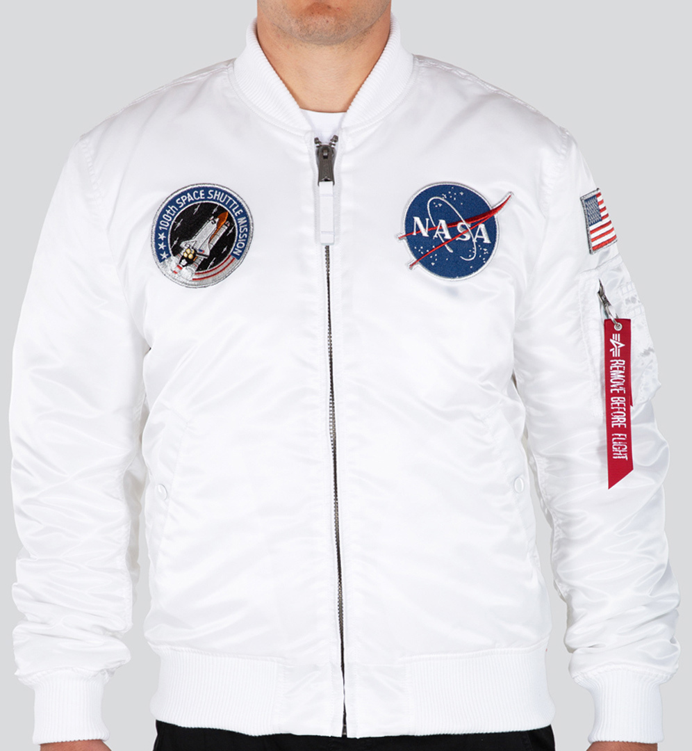 Alpha Industries MA-1 VF NASA LP Jacka, vit, storlek 2XL