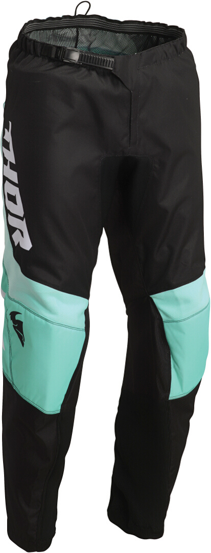 Thor Sector Chevron Youth Motocross Pants, black-turquoise, Size 26, black-turquoise, Size 26