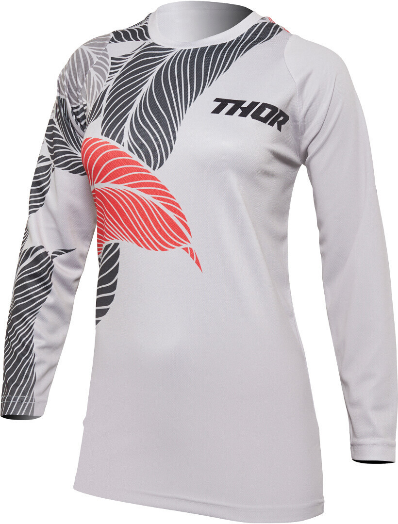 Thor Sector Urth Ladies Motocross Jersey, grey-red, Size S for Women, grey-red, Size S for Women