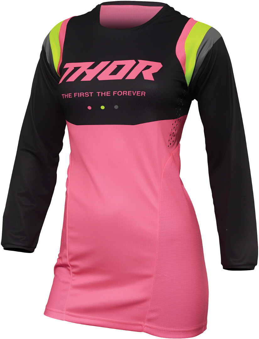 Thor Pulse Rev Ladies Motocross Jersey, grey-pink, Size M for Women, grey-pink, Size M for Women