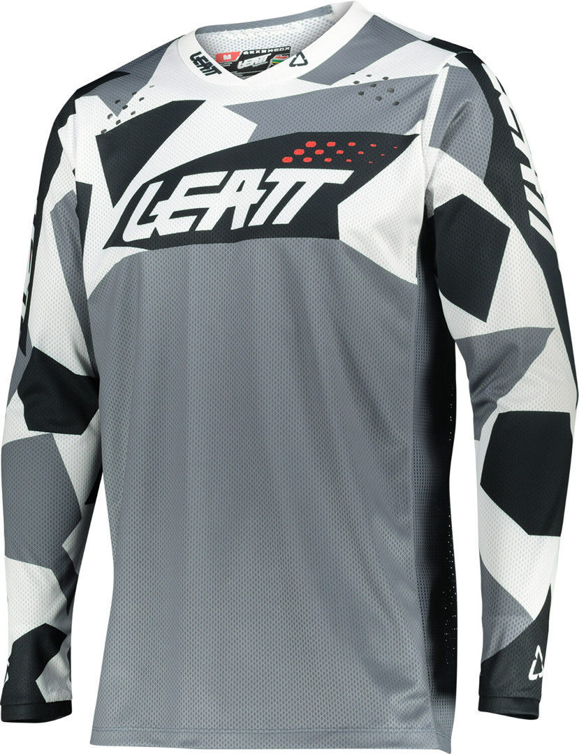 Leatt Moto 4.5 Lite Camo Motocross Jersey, black-white, Size S, black-white, Size S