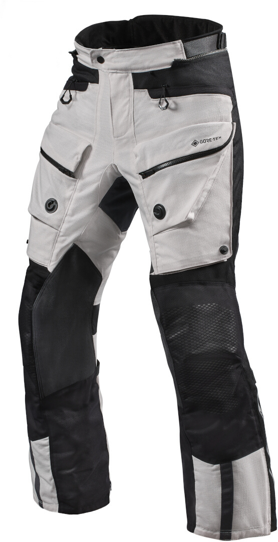 Image of Revit Defender 3 GTX Pantaloni tessili moto, nero-argento, dimensione 2XL
