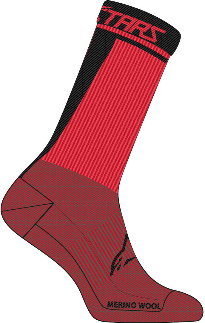 Alpinestars Merino 24 Bicycle Socks, black-red, Size L for Men-image-399506926