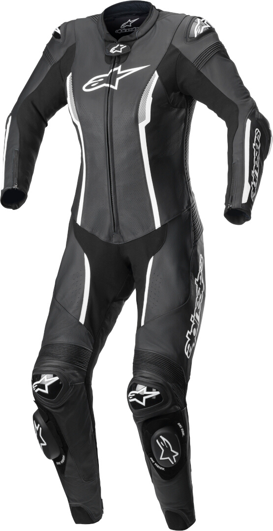 Alpinestars Stella Missile V2 1-Teiler Motorrad Damen Lederkombi, schwarz-weiss, Größe 40, schwarz-weiss, Größe 40