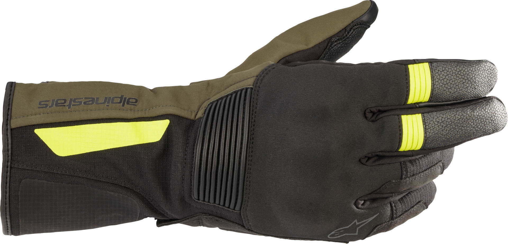 Alpinestars Denali Aerogel Drystar Motorcycle Glove, black-green-yellow, Size S, S Black Green Yellow unisex