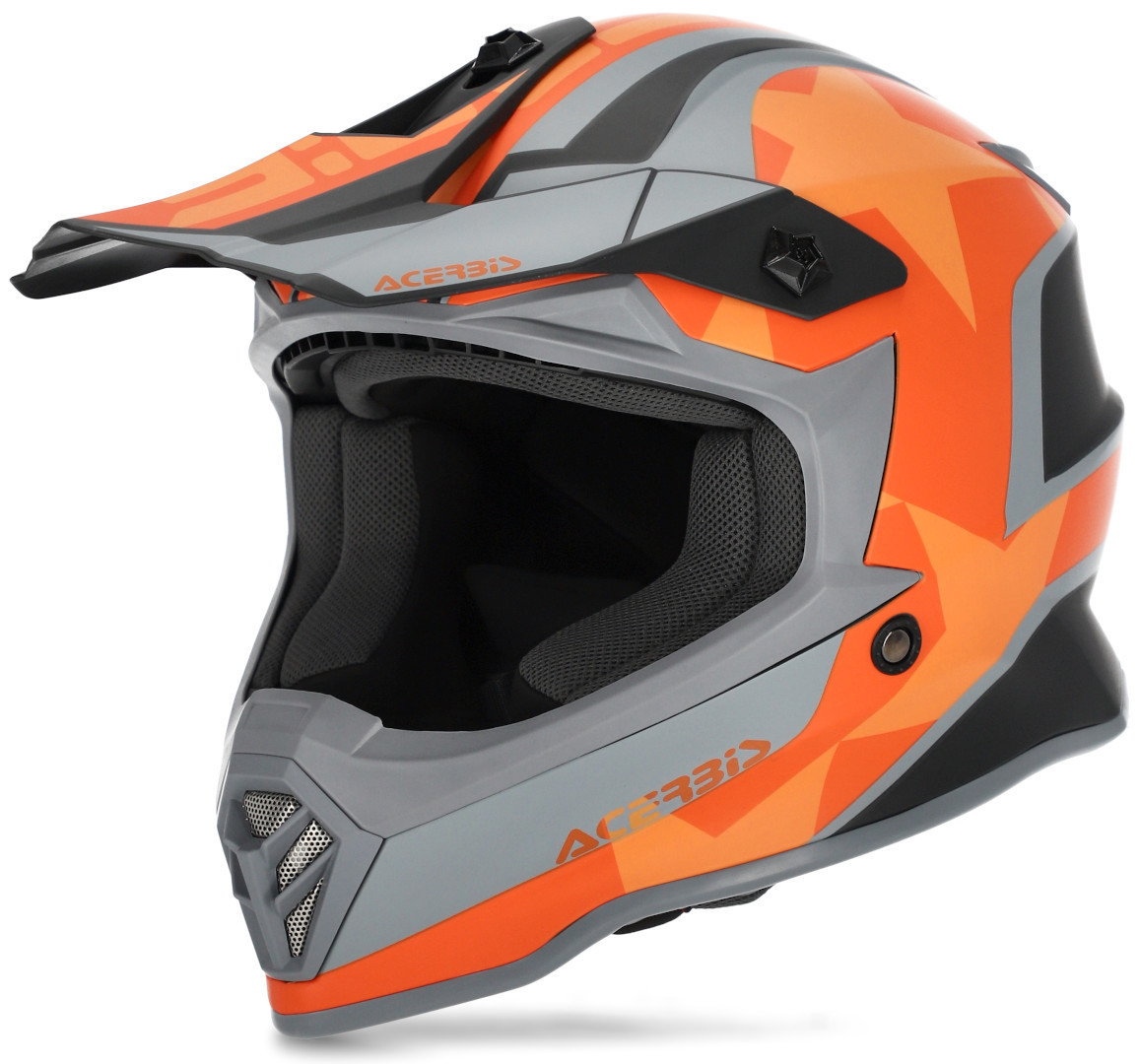 Image of Acerbis Steel Stars Casco motocross per bambini, grigio-arancione, dimensione M