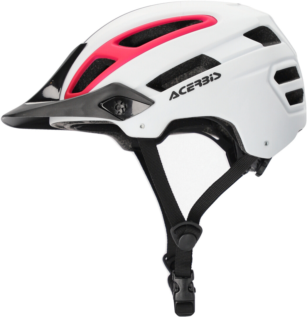 Side view of Acerbis Doublep MTB Helmet, white-pink, Size L XL for Men