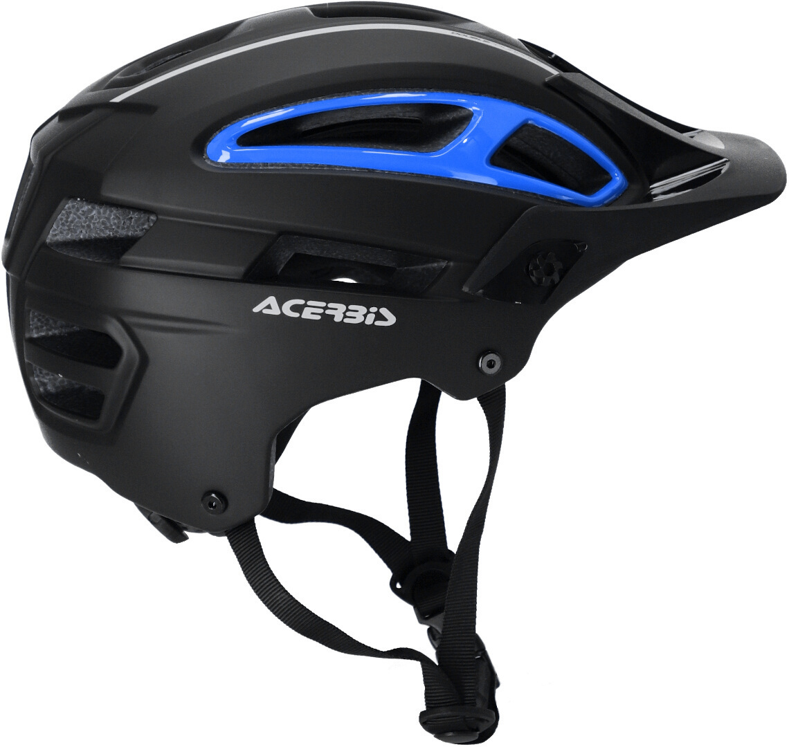 Side view of Acerbis Doublep MTB Helmet, black-blue, Size S M 52 58 for Men