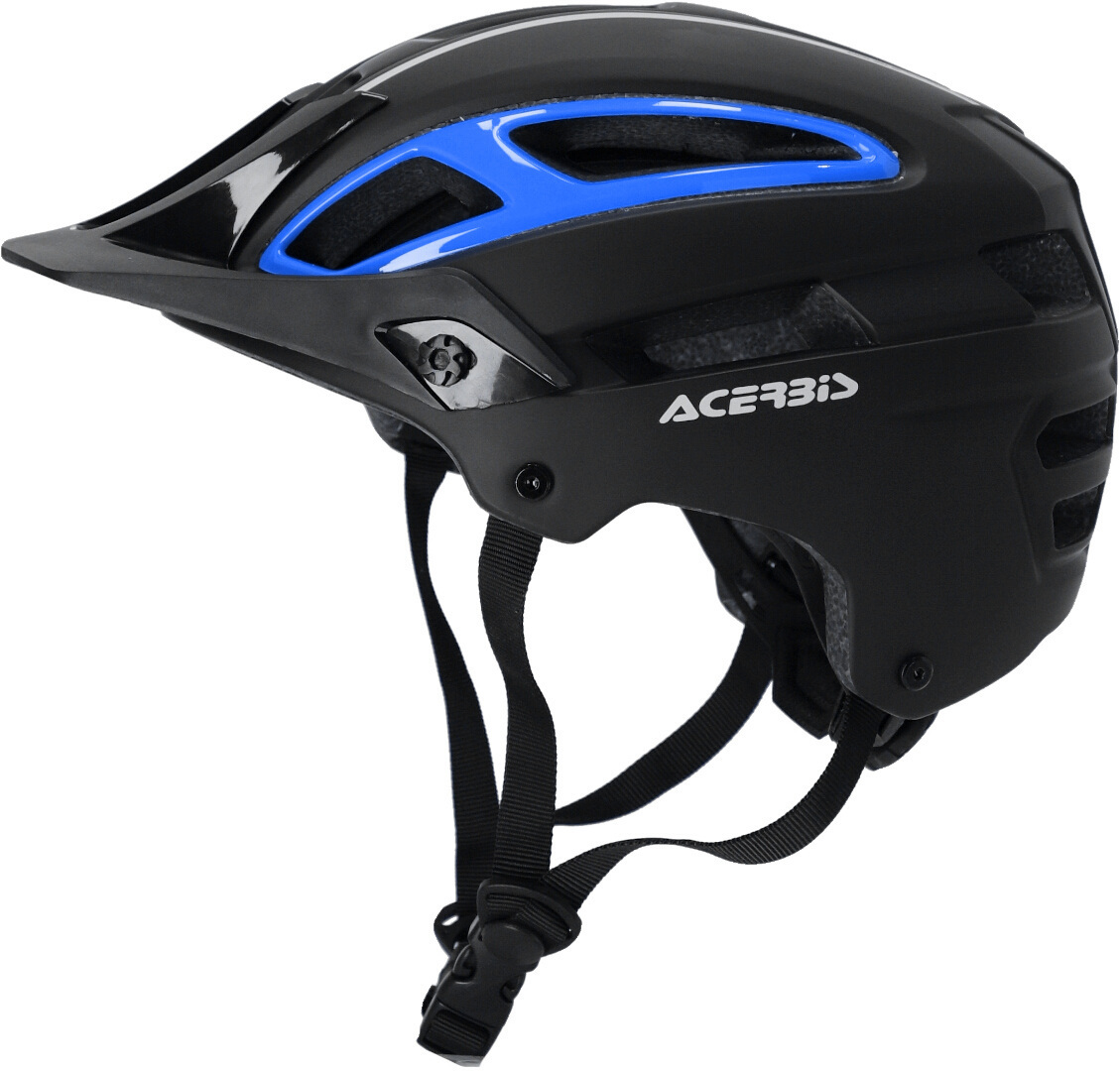 Side view of Acerbis Doublep MTB Helmet, black-blue, Size S M 52 58 for Men
