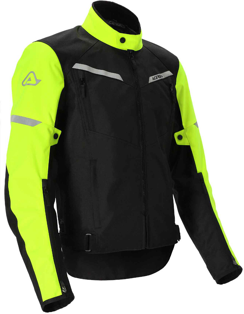 Acerbis X-Street Ladies Motorcycle Textile Jacket, black-yellow, Size XL for Women, black-yellow, Size XL for Women
