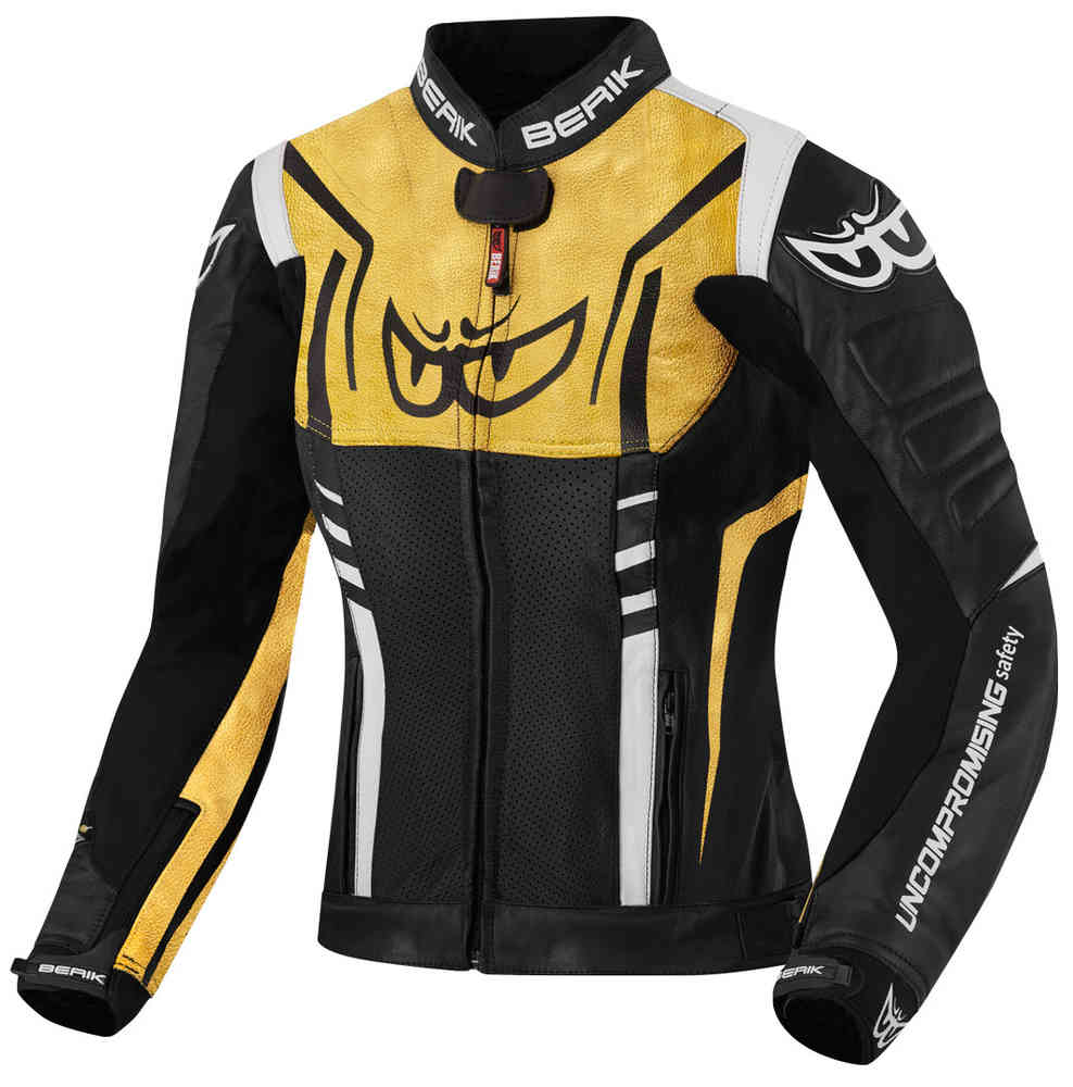 Berik Striper Chaqueta de cuero para motocicleta para damas