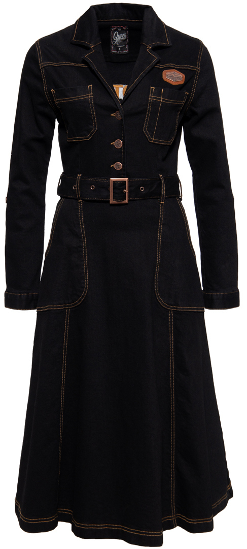 Queen Kerosin Workwear Swing Denim Robe de dames