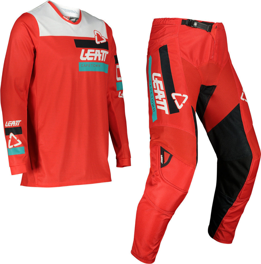 Leatt Moto 3.5 Ride Motocross Jersey und Hose Set, rot, Größe 3XL, rot, Größe 3XL