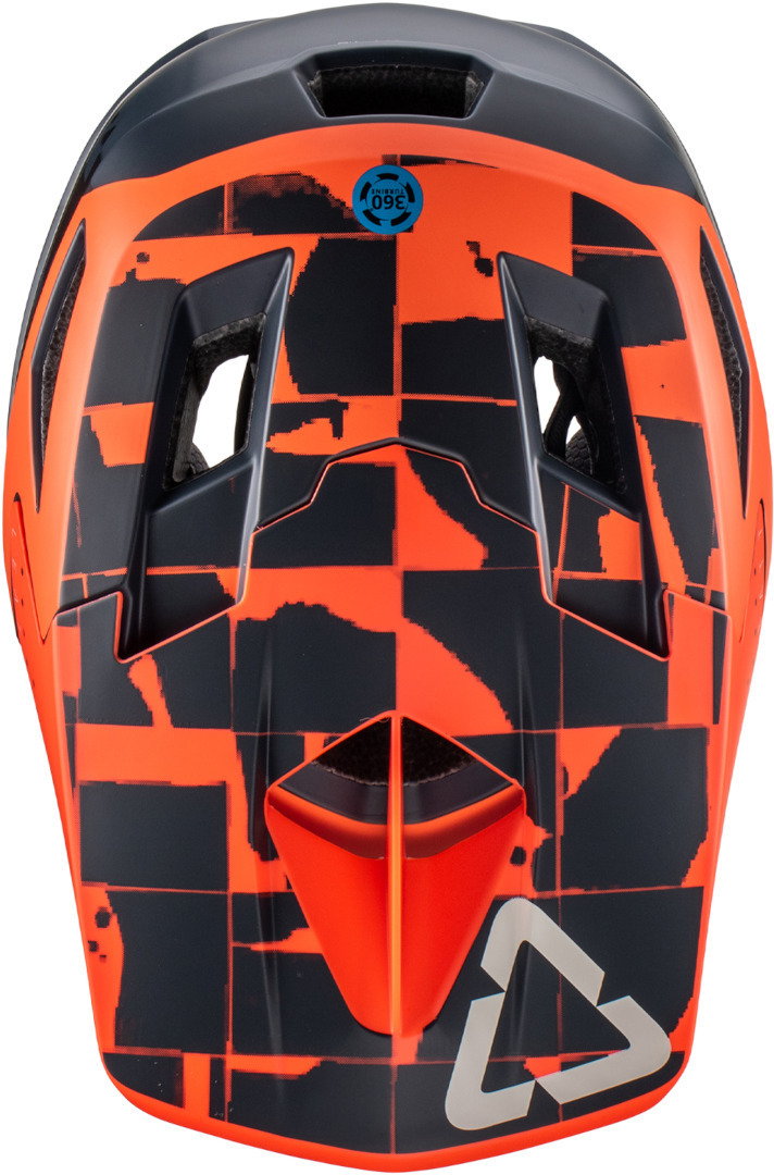 Side view of Leatt MTB Gravity 4.0 Orange/Black Downhill Helmet, black-orange, Size L for Men