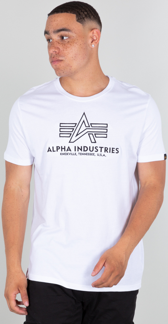 Alpha Industries Basic Embroidery T-shirt, wit, afmeting 2XL
