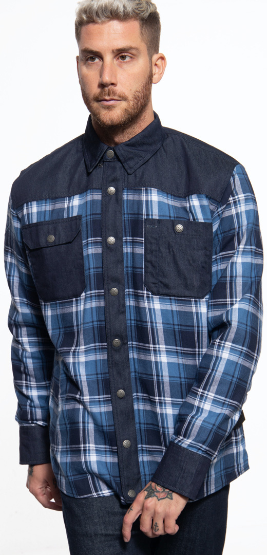 King Kerosin Chopper ´Till Death Blanko Adventure Chemise fonctionnelle, bleu, taille 3XL pour Hommes