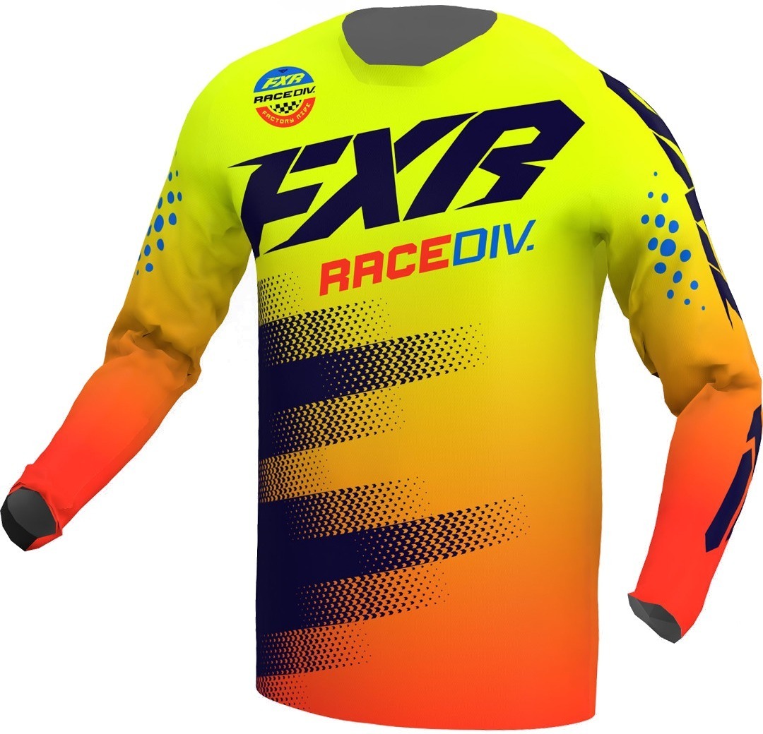 FXR Clutch Stripes Motocross Jersey, yellow-orange, Size XS, yellow-orange, Size XS