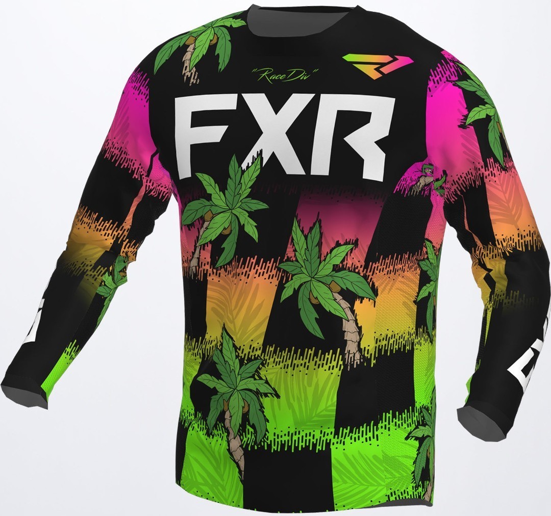 FXR Podium Tropic Motocross Jersey, black-green-yellow, Size XS, black-green-yellow, Size XS