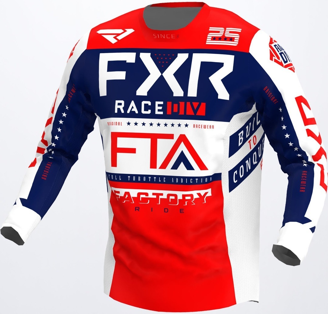 FXR Podium Gladiator Motocross Jersey, vit-röd-blå, storlek 3XL