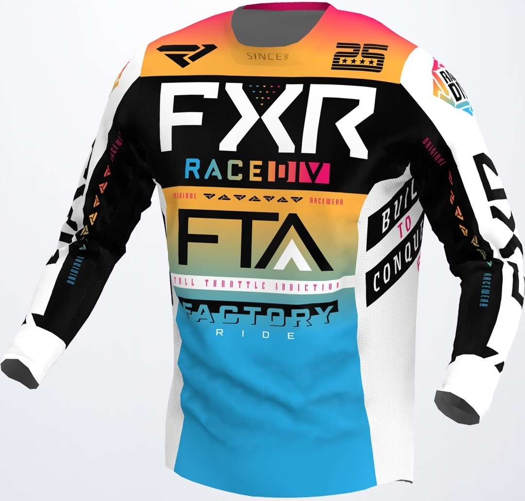 FXR Podium Gladiator Motocross Jersey, svart-vit-gul, storlek L