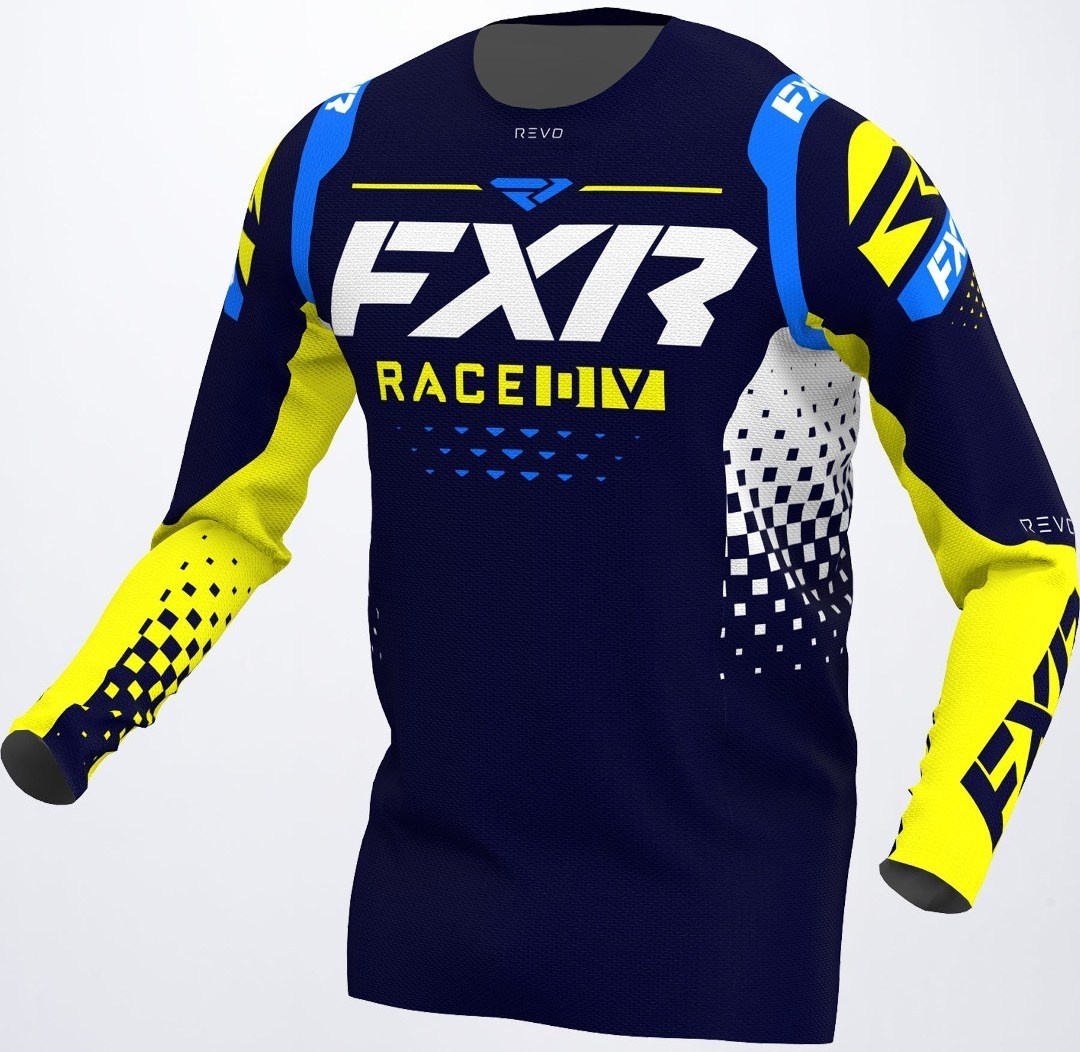 FXR Revo RaceDiv Motocross Jersey, blå-gul, storlek XS