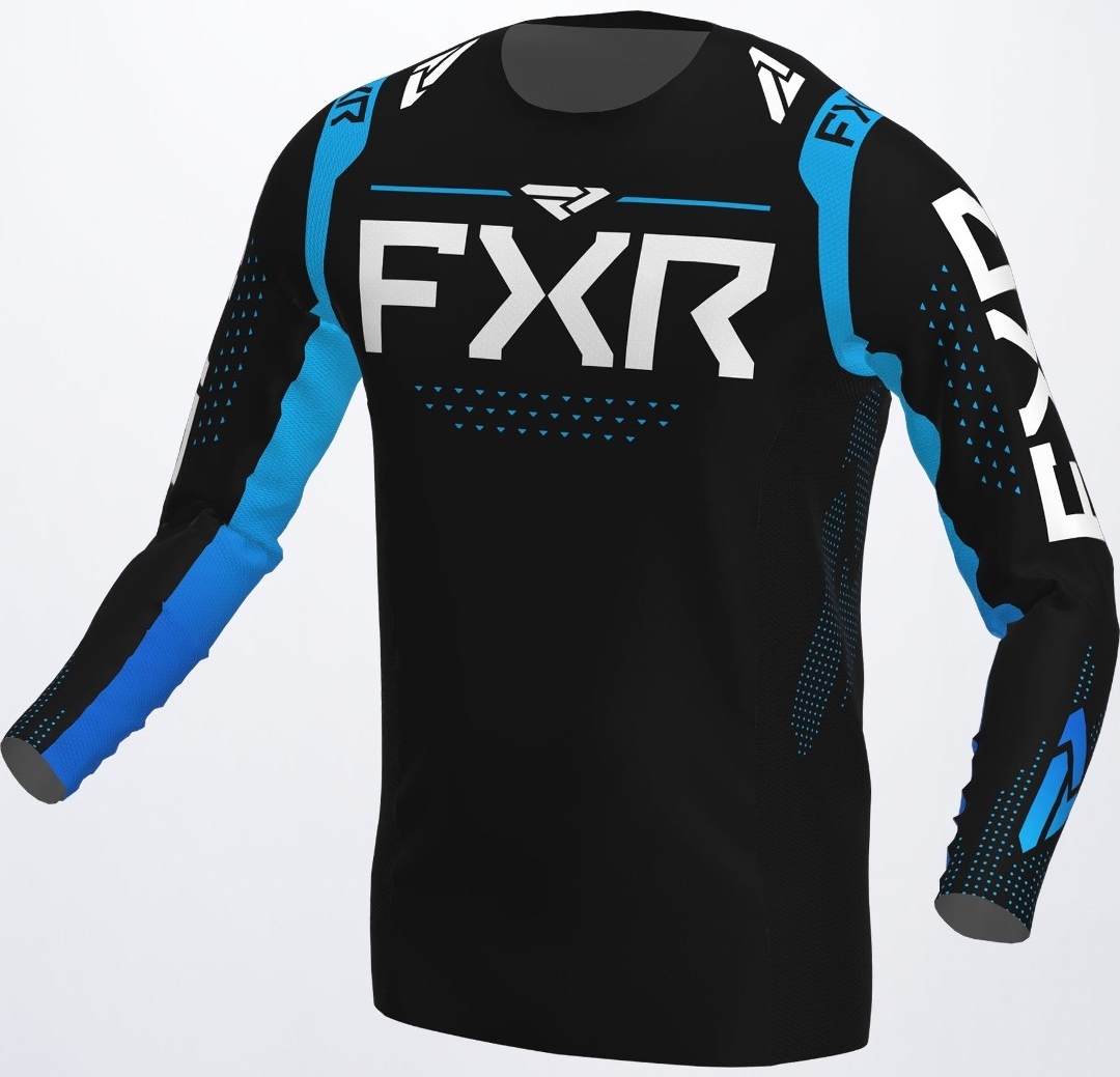 FXR Helium RaceDiv Motocross Jersey, black-white-blue, Size XS, black-white-blue, Size XS