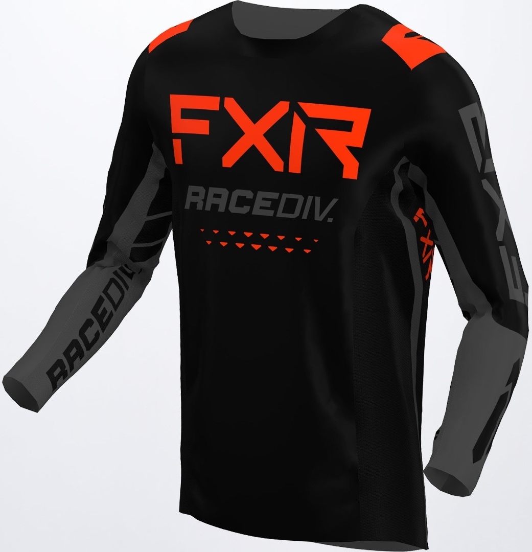 FXR Off-Road RaceDiv Motocross Jersey, black-grey-red, Size S, black-grey-red, Size S