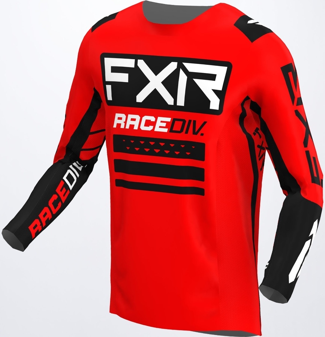 FXR Off-Road RaceDiv Motocross Jersey, black-red, Size S, black-red, Size S