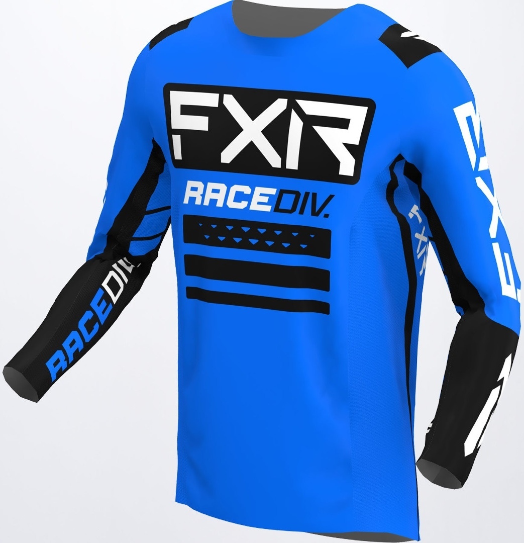 FXR Off-Road RaceDiv Motocross Jersey, black-blue, Size XS, black-blue, Size XS