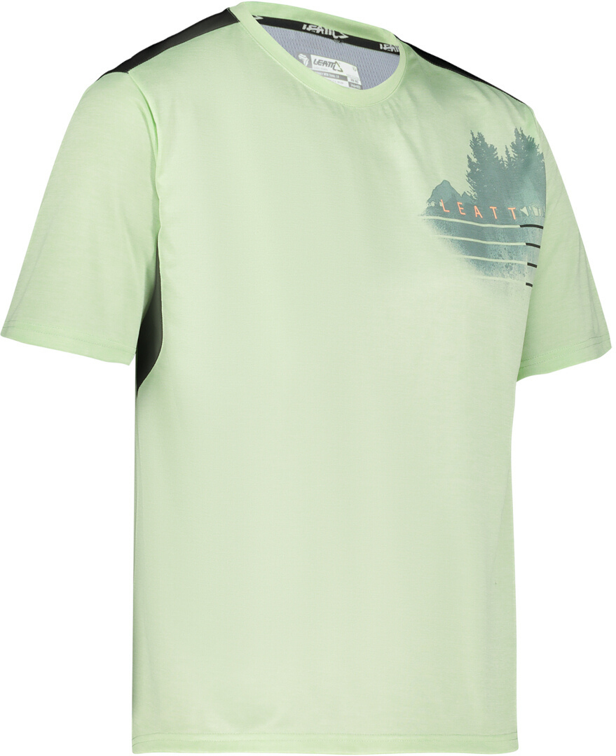 Leatt MTB Trail 1.0 Short Sleeve Bicycle Jersey, green, Size L for Men-image-247232461