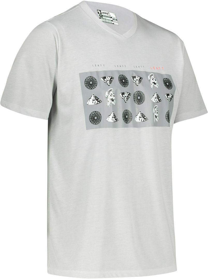 Leatt MTB All Mountain 2.0 Symbol Short Kids Bicycle Jersey, grey, Size S, grey, Size S