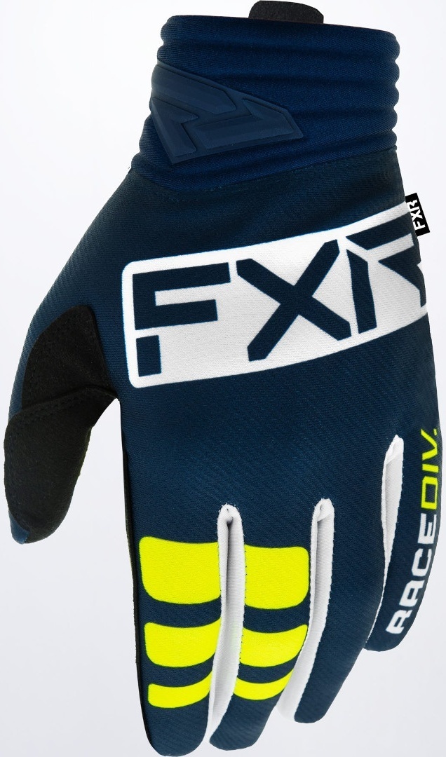 FXR Prime Motocross Gloves, white-blue-yellow, Size XL, white-blue-yellow, Size XL