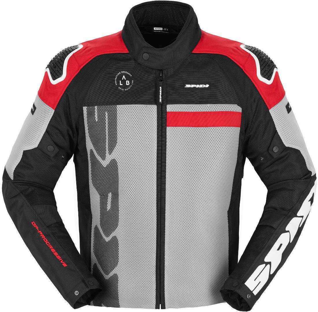 Spidi Progressive Net WindOut Motorcycle Textile Jacket, black-grey-red, Size M, black-grey-red, Size M